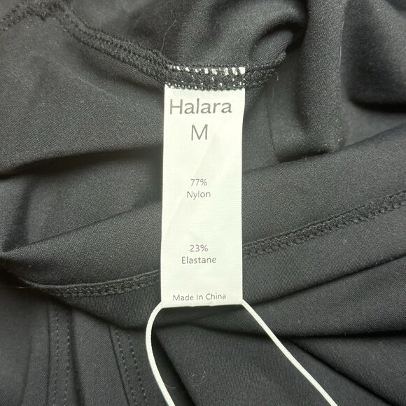 Halara Cropped Short Sleeve Top Keyhole Front Black Size Medium NWT Athleisure - Picture 6 of 9